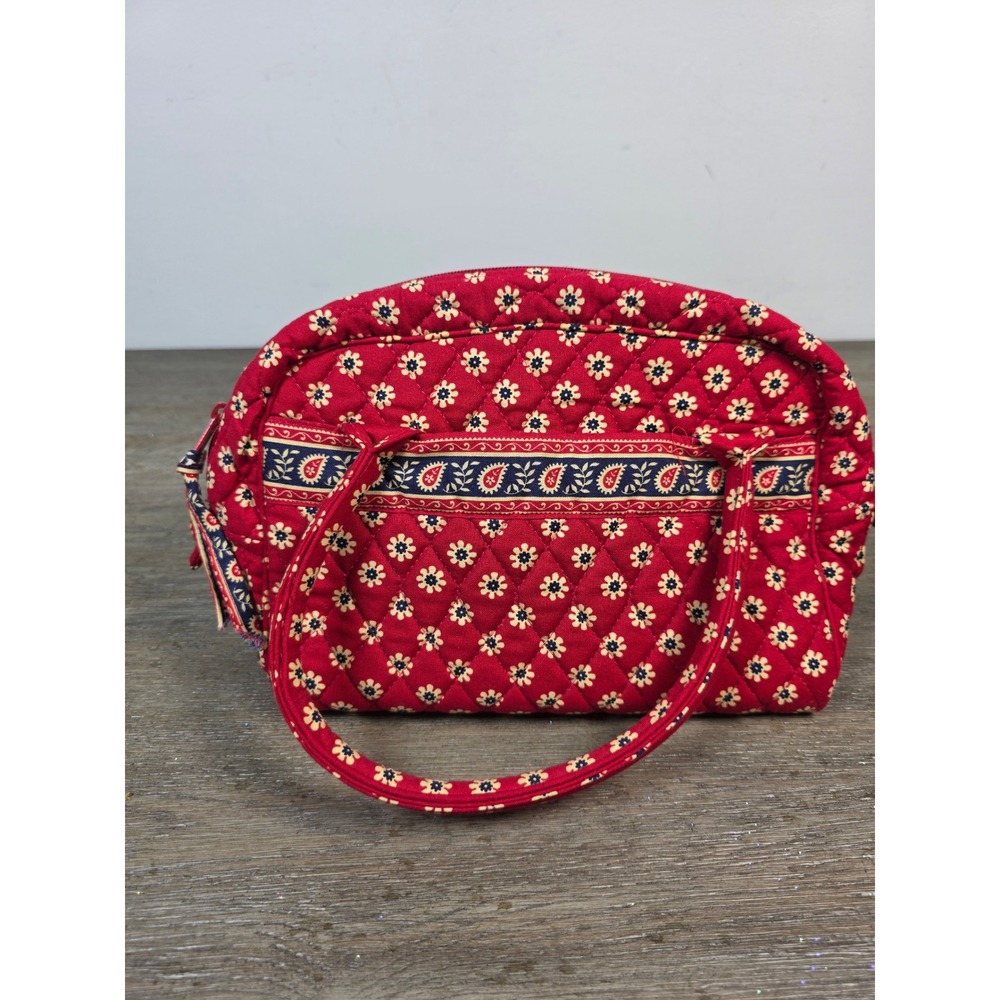 Vintage Vera Bradley Americana Red Quilted Cotton Cosmetic Bag NWOT
